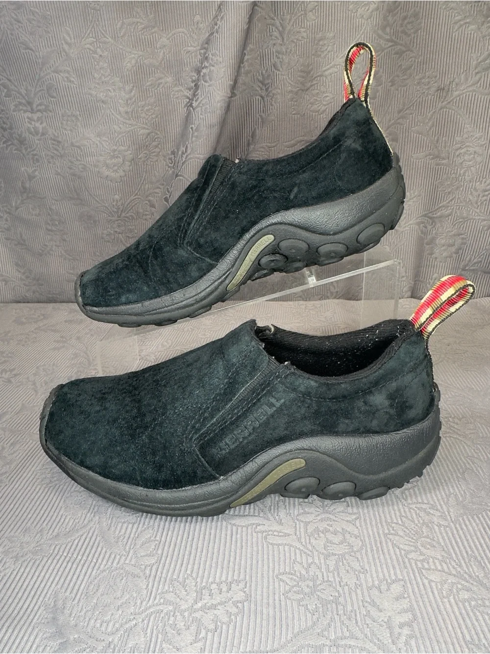Merrell Jungle Moc Waterproof Black Suede Slip-On Shoes US 7